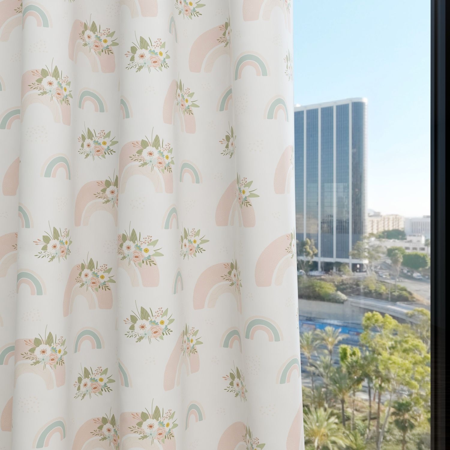 Rainbow Kids & Nursery Blackout Curtains - Boho Pastel Bows