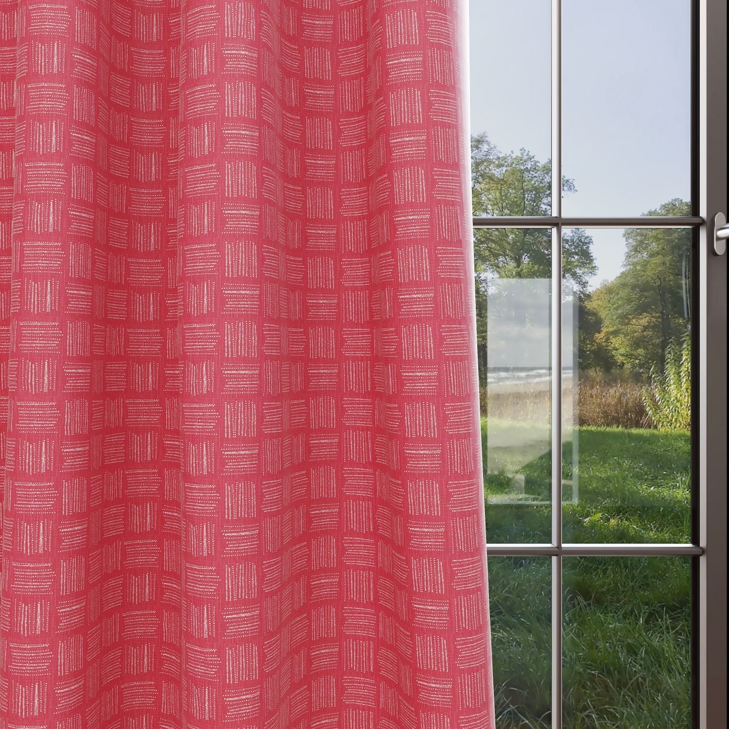 Brave Raspberry Slub Canvas Kids Curtains