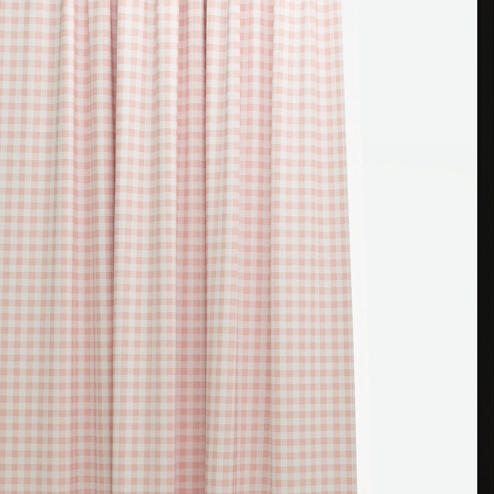 Buffalo Plaid Blush Slub Canvas Kids Curtain