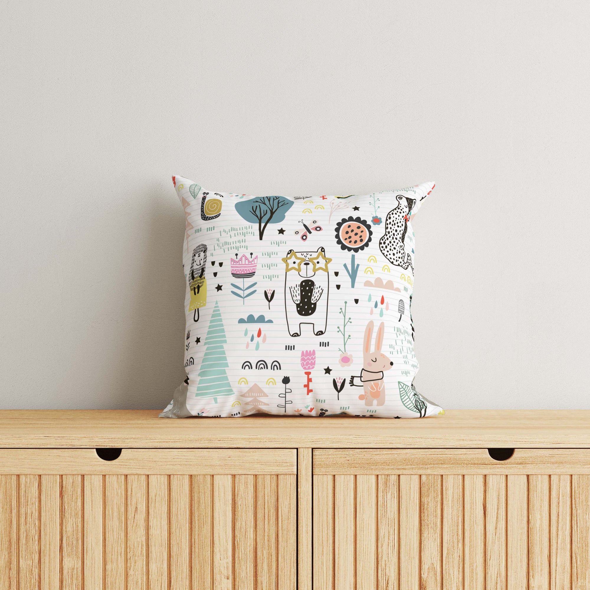 Animals Kids & Nursery Throw Pillow - Woodland Garden