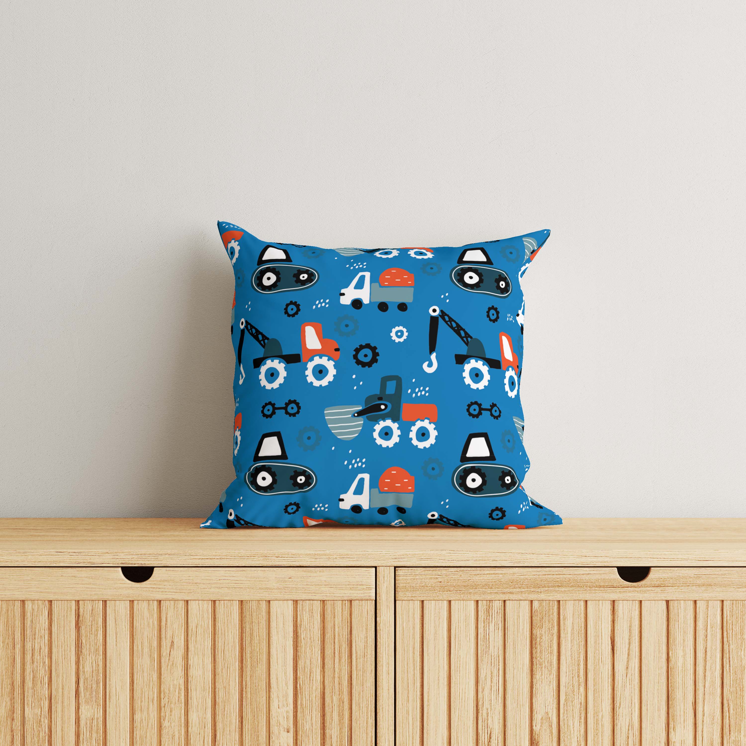 Constructions Kids & Nursery Throw Pillow - Wheely Cool