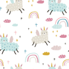 Llama/Unicorn Kids & Nursery Blackout Curtains - Llamas and Rainbows