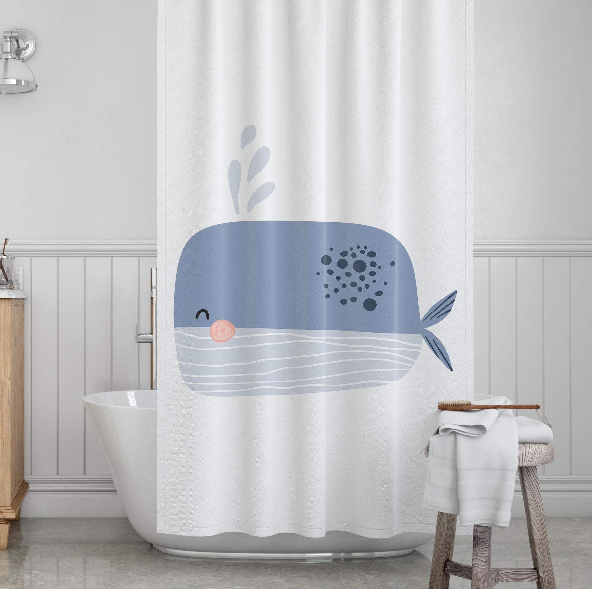 Underwater Kids' Shower Curtains - Whale Hello There