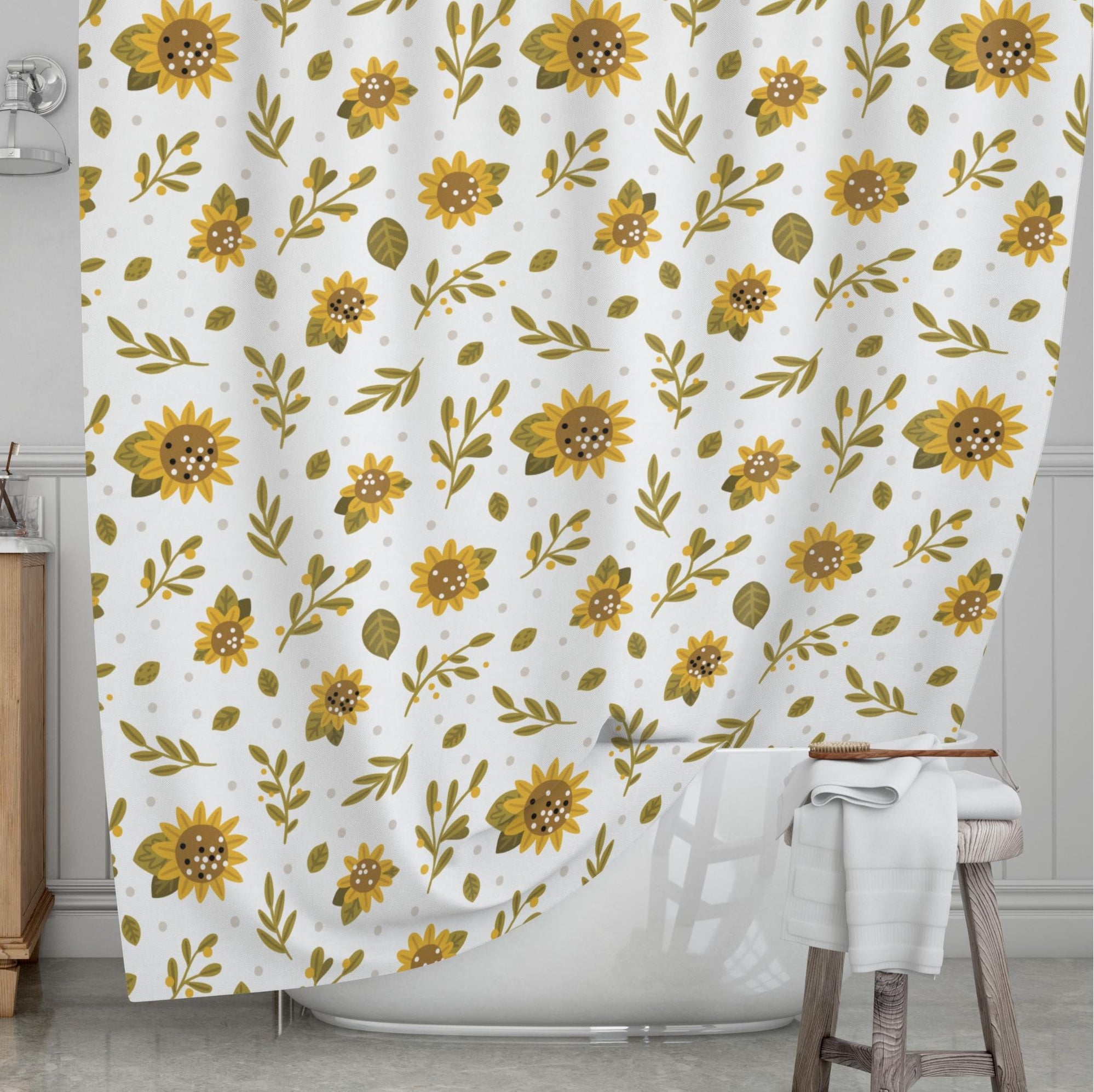 Sunflower Kids' Shower Curtains - Sunflower Fields