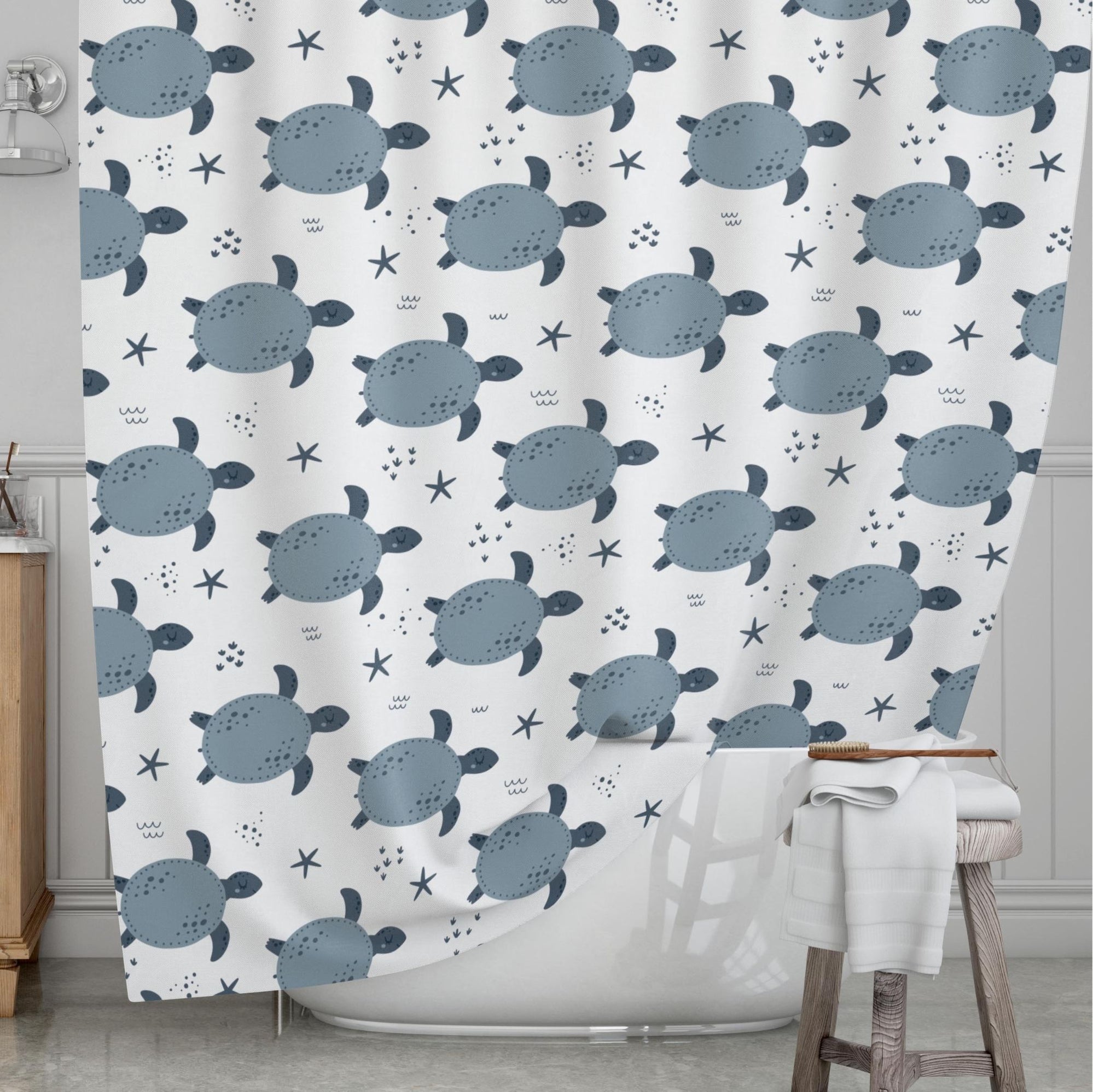 Sea Turtle Kids' Shower Curtains - Life In A Shell