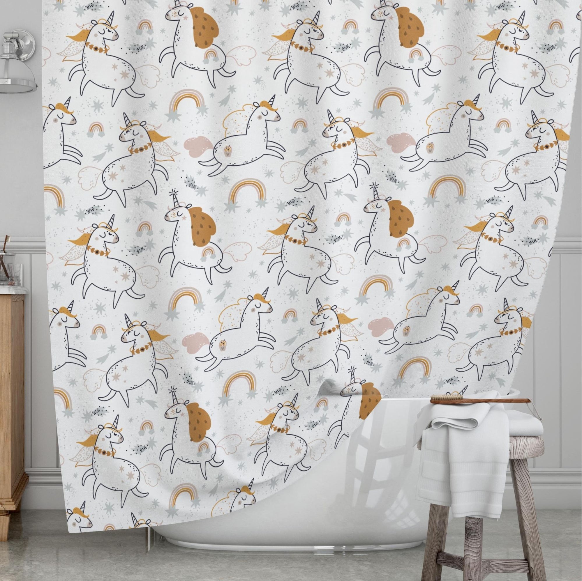 Unicorn Kids' Shower Curtains - Unicorn Club