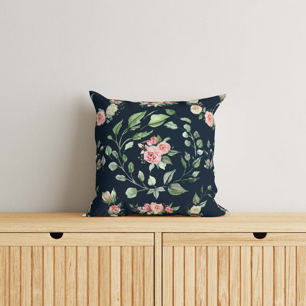 Floral Kids & Nursery Throw Pillow - Midnight Roses