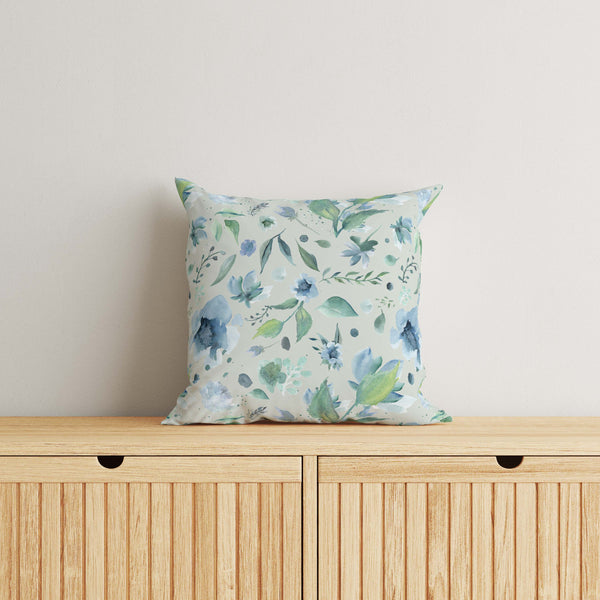 Floral Kids & Nursery Throw Pillow - Blue Poppies