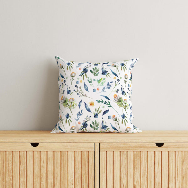 Floral Kids & Nursery Throw Pillow - Blueberries in Cream