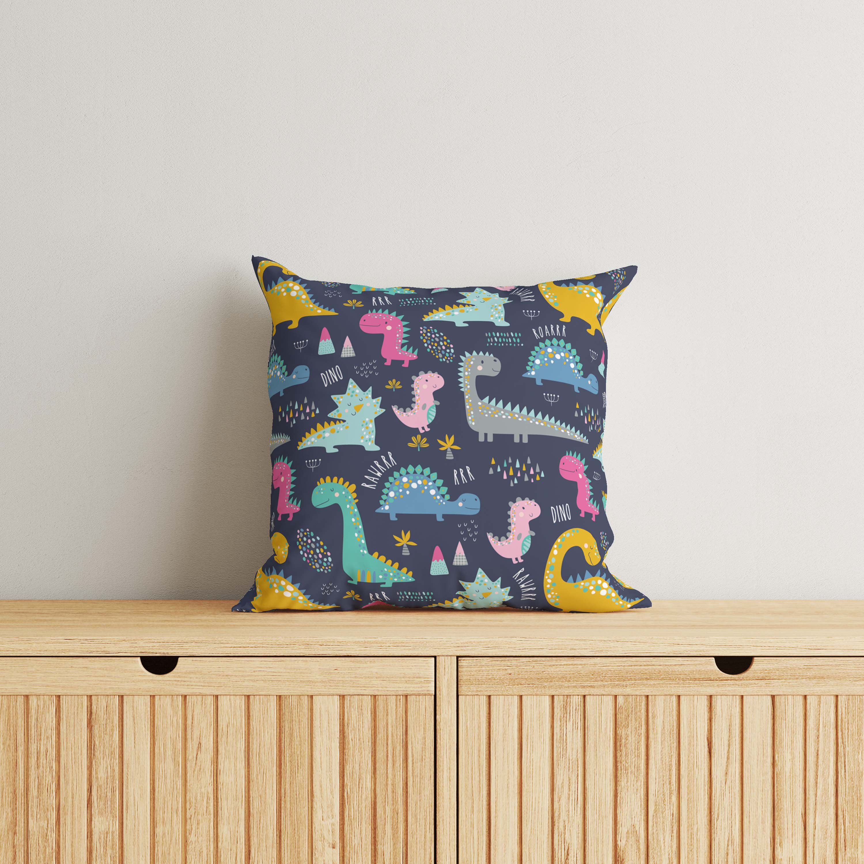 Dinosaur Kids & Nursery Throw Pillow - Megabites