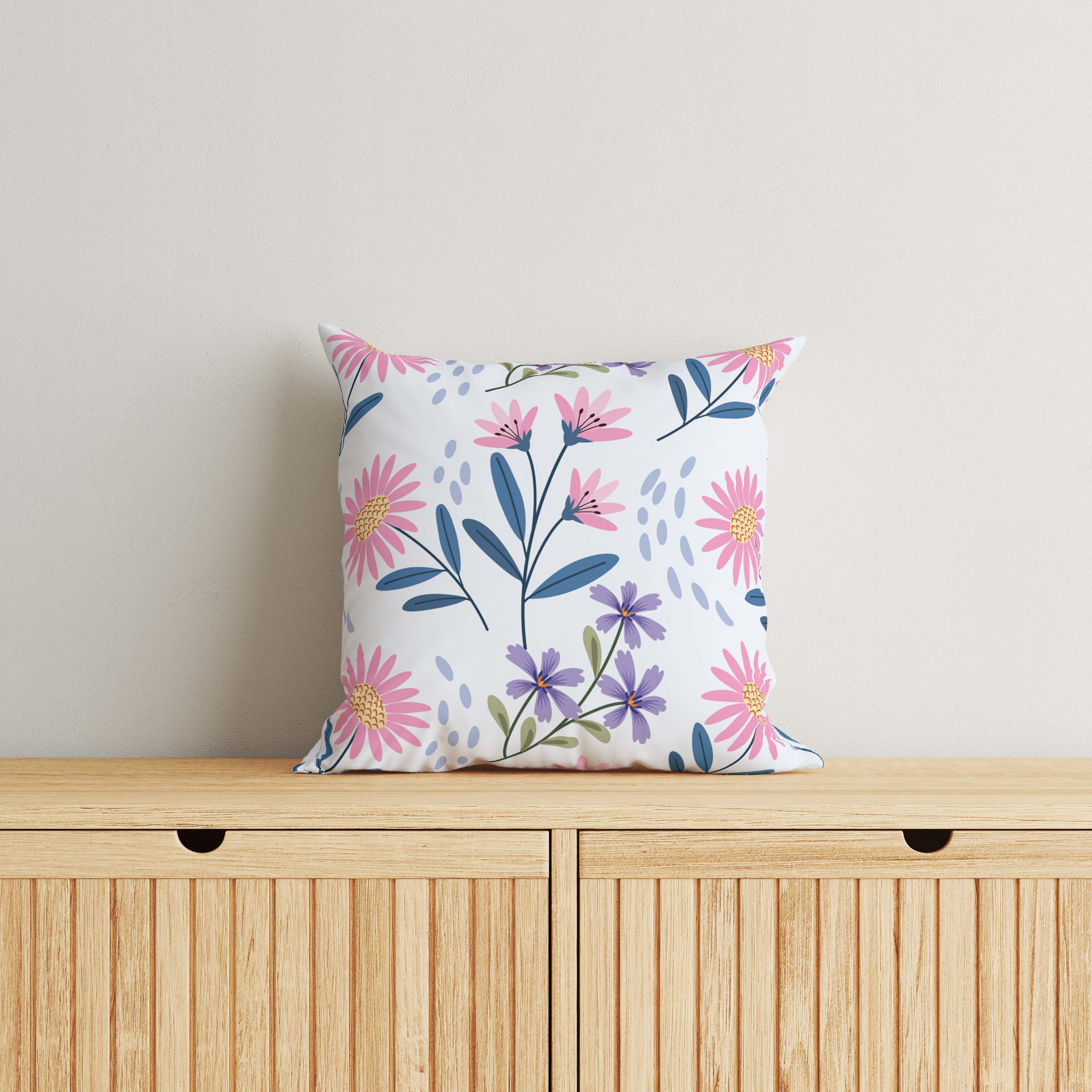 Floral Kids & Nursery Throw Pillow - Sea of Flowers