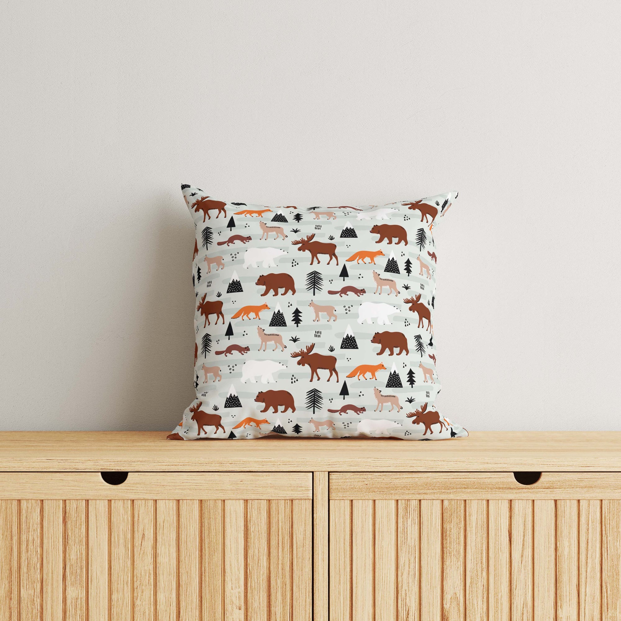 Animals Kids & Nursery Throw Pillow - Snowy Tracks