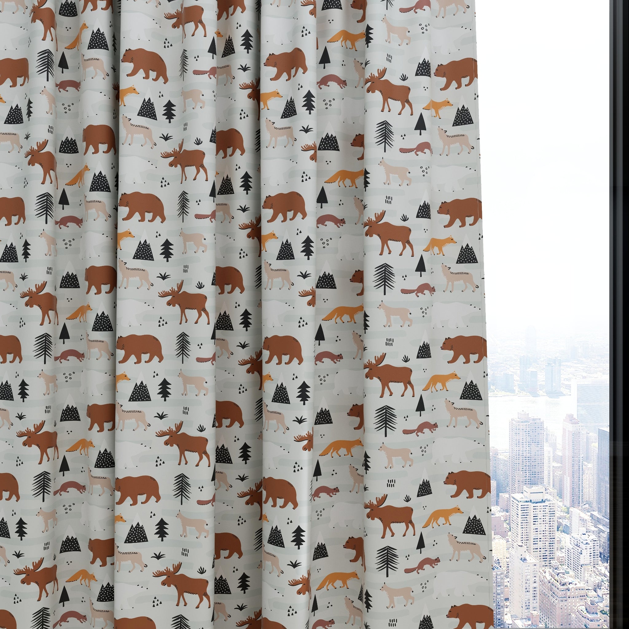 Animals Kids & Nursery Blackout Curtains - Snowy Tracks