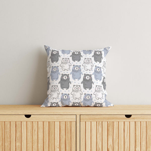 Bear Kids & Nursery Throw Pillow - Fuzzy Cuddles