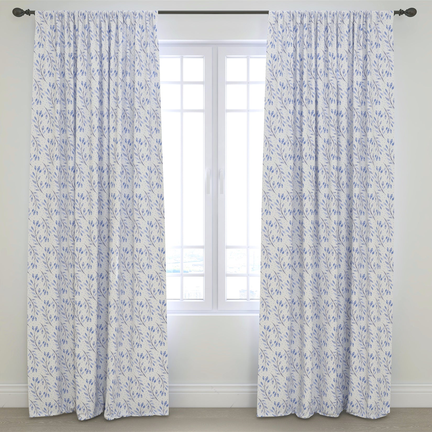 Leaves Kids & Nursery Blackout Curtains - Blue Canopy