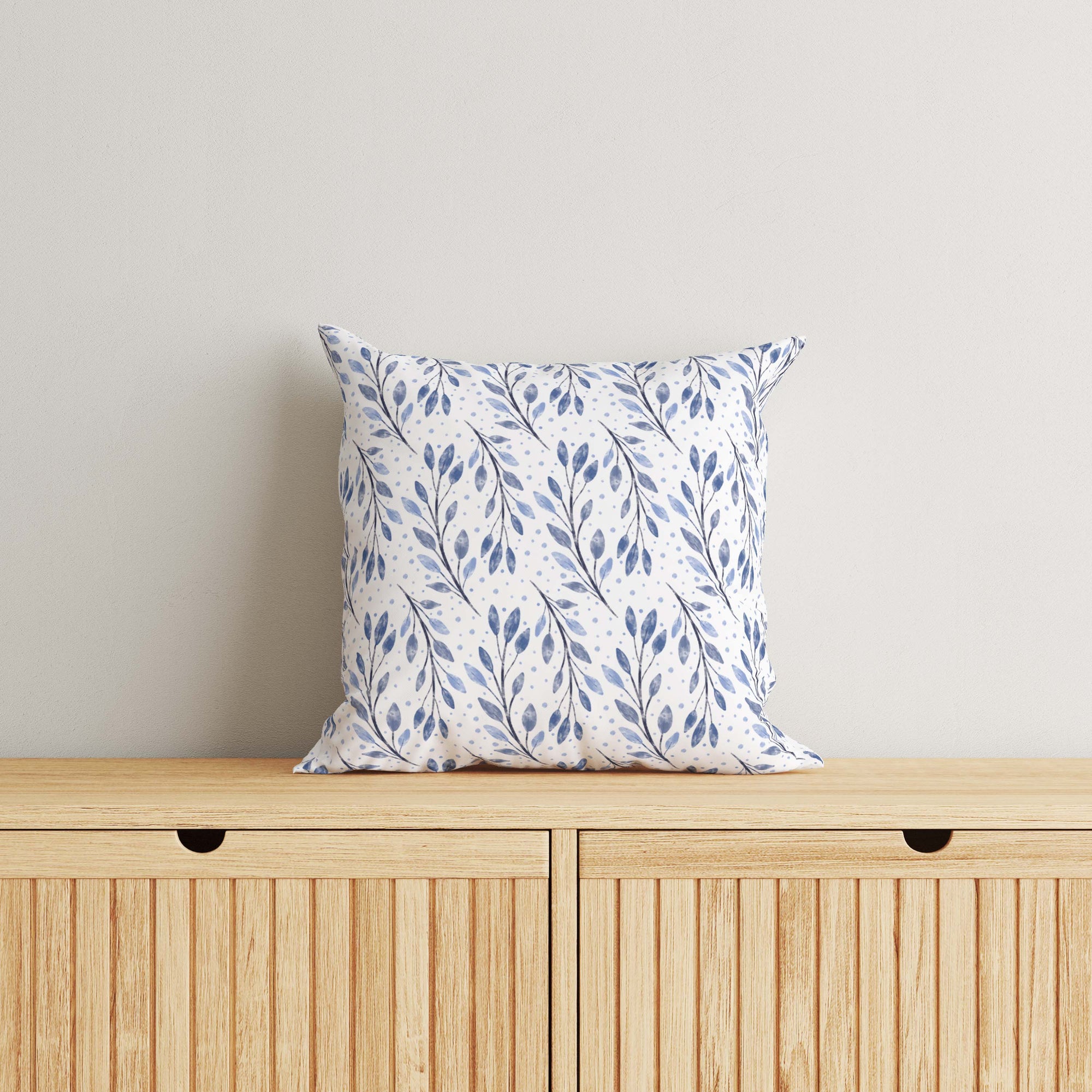 Leaves Kids & Nursery Throw Pillow - Blue Canopy