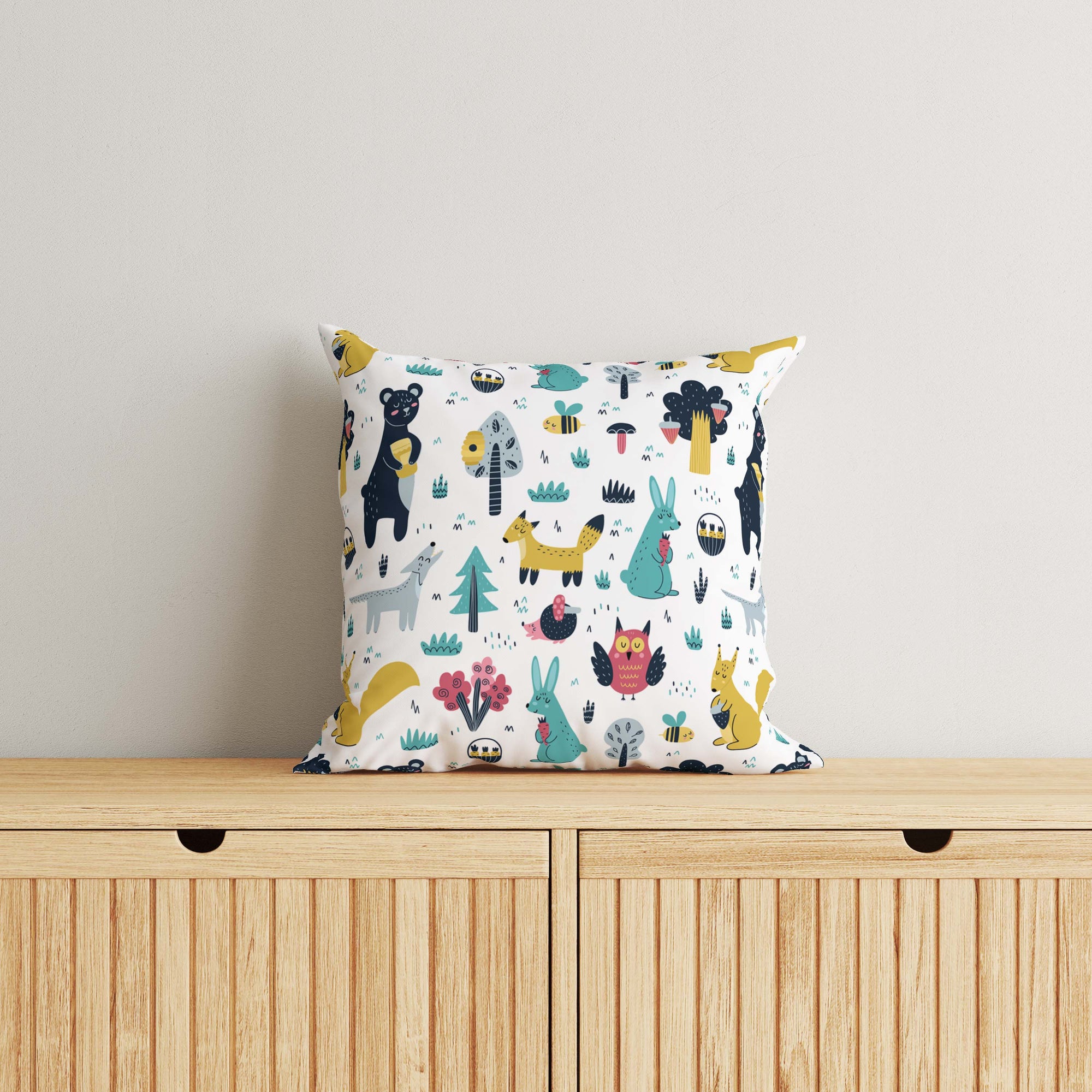 Animals Kids & Nursery Throw Pillow - Honey Bunch