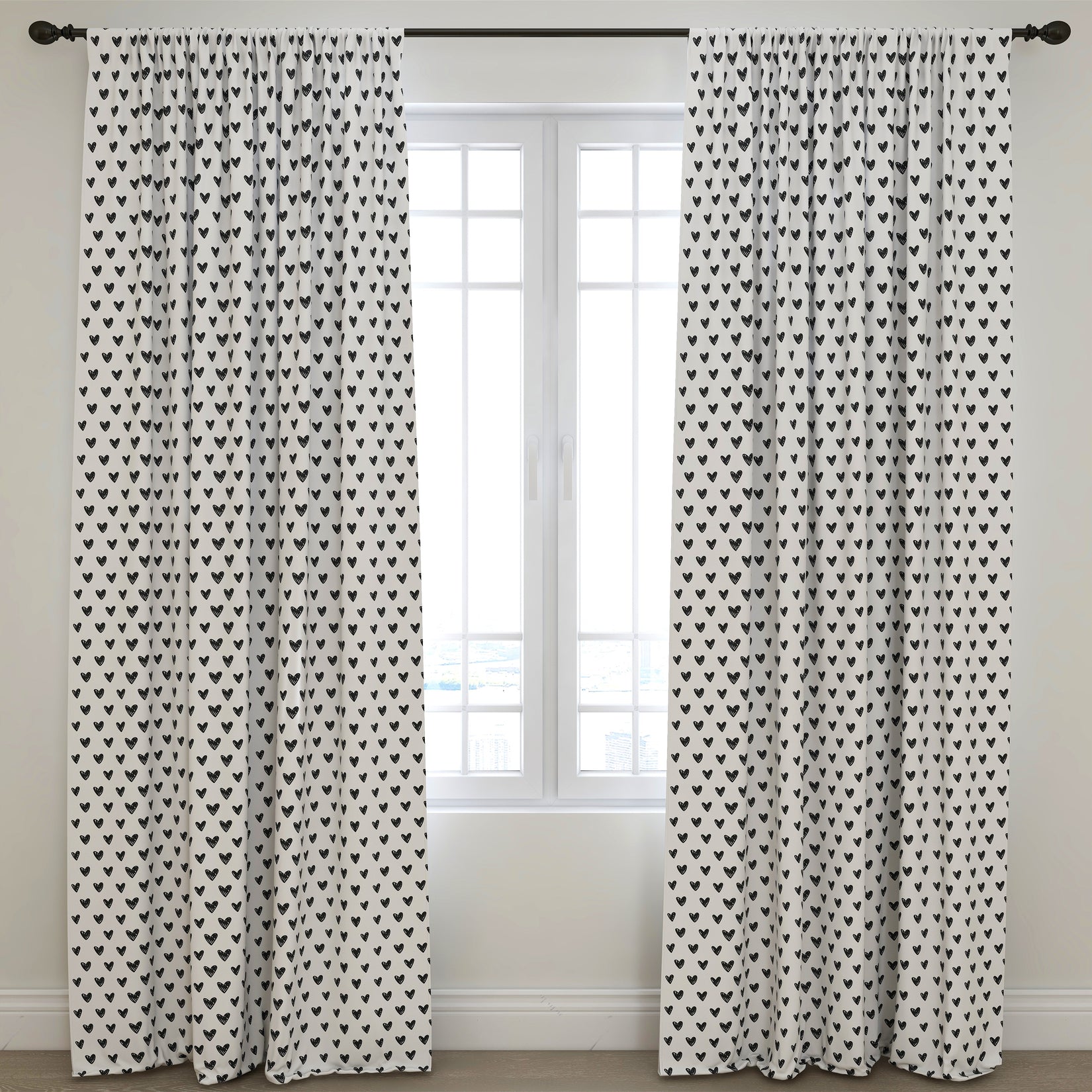 Hearts Kids & Nursery Blackout Curtains - Hearty Squiggles