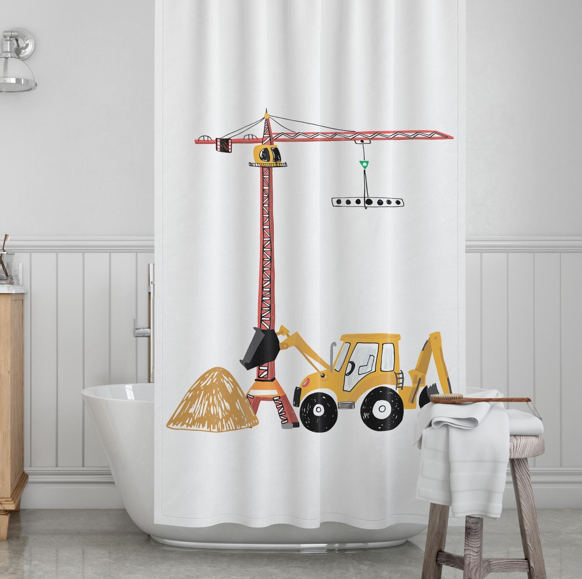 Constructions Kids' Shower Curtains - Hey DIGgity!