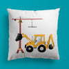 Construction Throw Pillows | Set of 3 | Collection: Powerful Builds | For Nurseries & Kid's Rooms