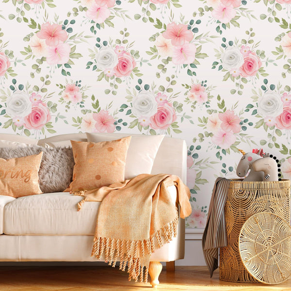 Floral Theme Wallpaper - Clustered Bouquet