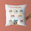 Construction Truck Throw Pillow - Positive Affirmations