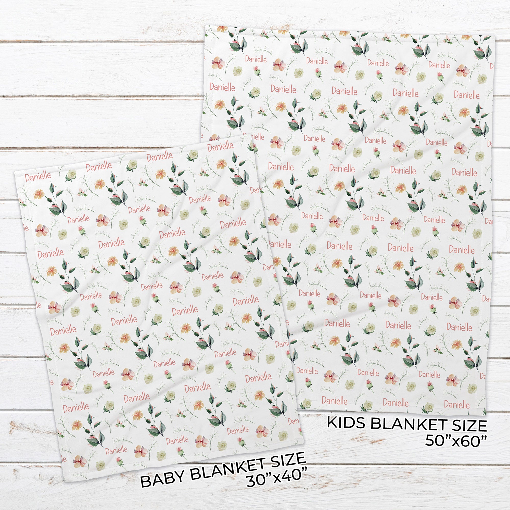 Personalized Floral Name Blanket for Babies & Kids - Lush Garden