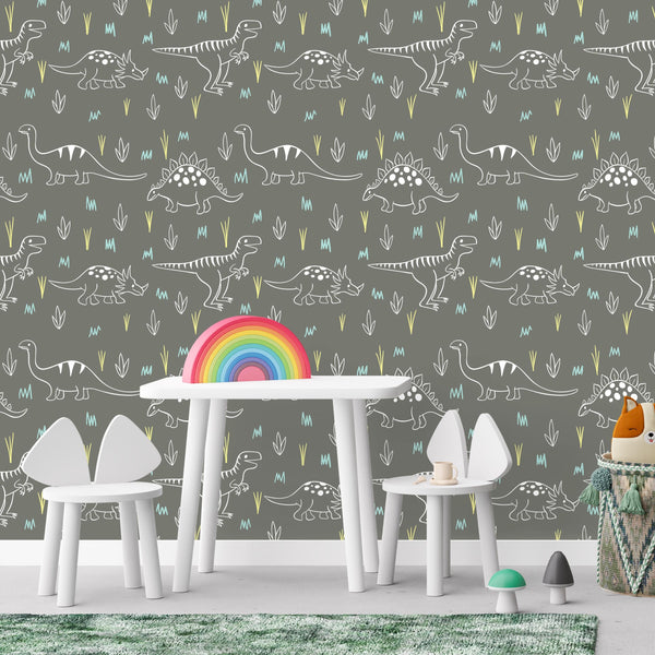 Dinosaurs Themed Wallpaper - Dino Scribbles