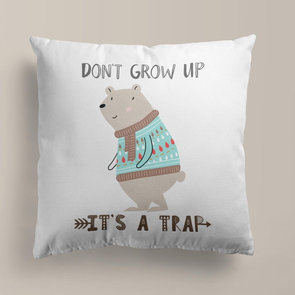 Bear Throw Pillow For Nurseries & Kid's Rooms - Bear Trap