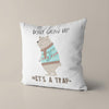 Bear Throw Pillow For Nurseries & Kid's Rooms - Bear Trap