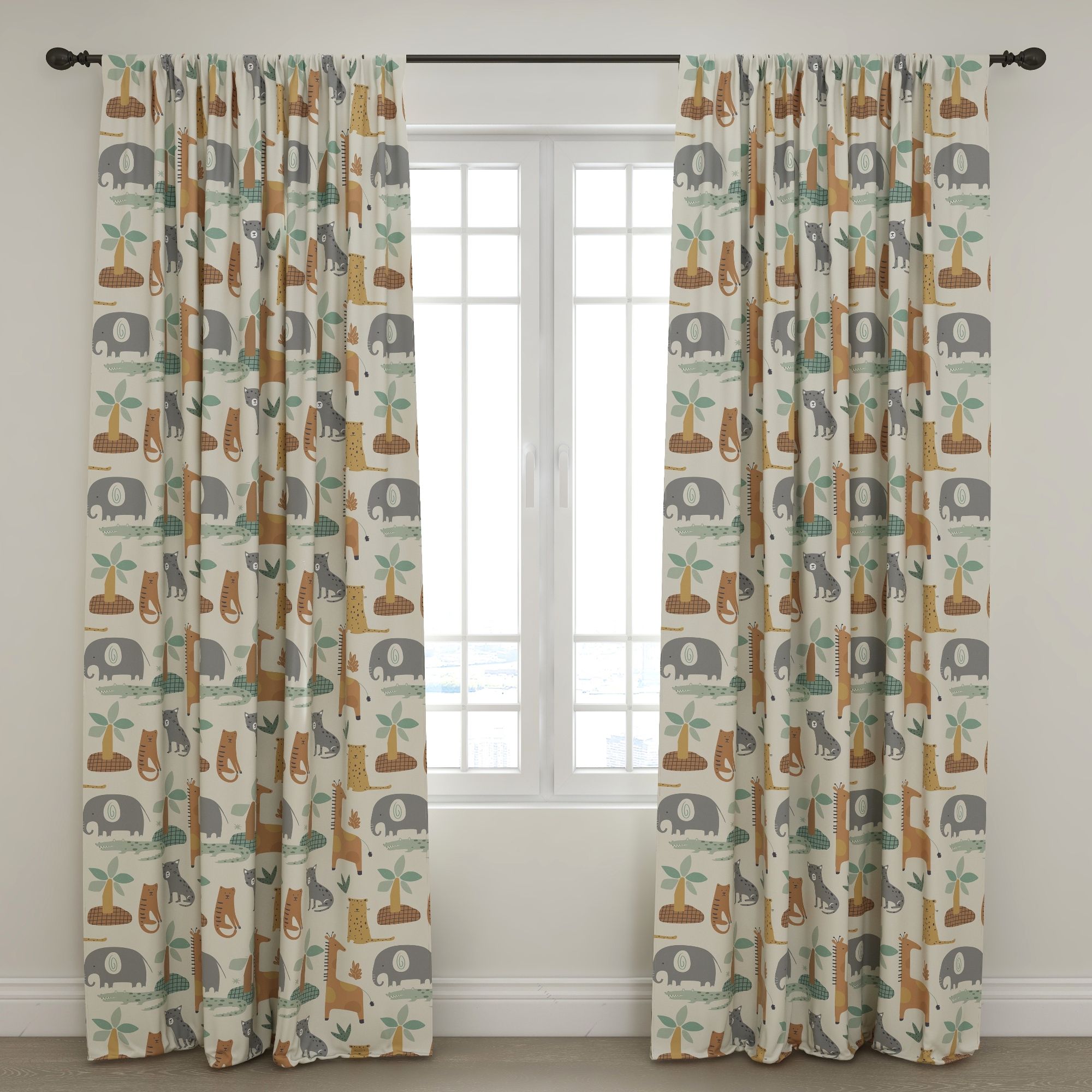 Animals Kids & Nursery Blackout Curtains - Ferocious Critters