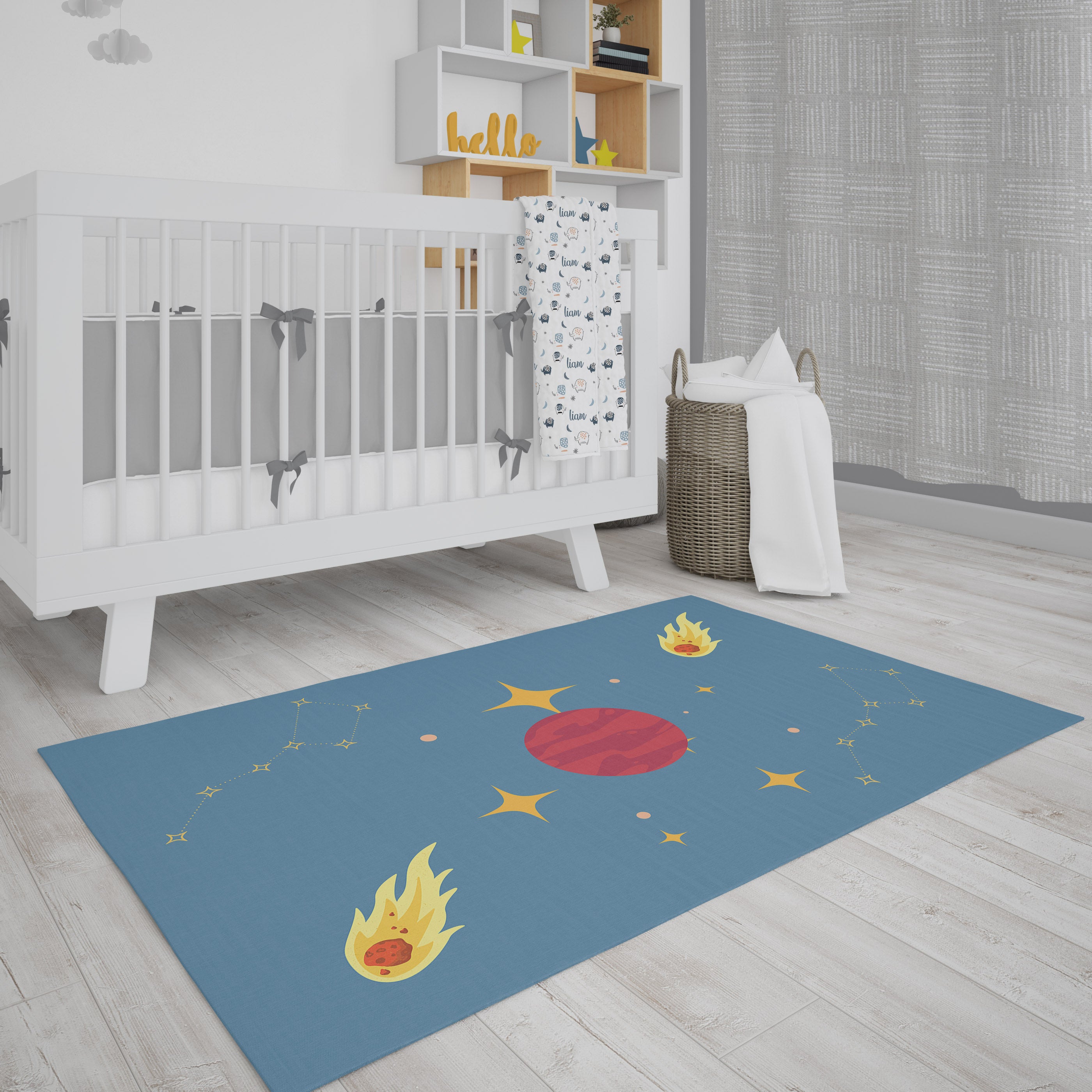 Galaxy Area Rug for Nurseries and Kid's Rooms - Cosmic Trip