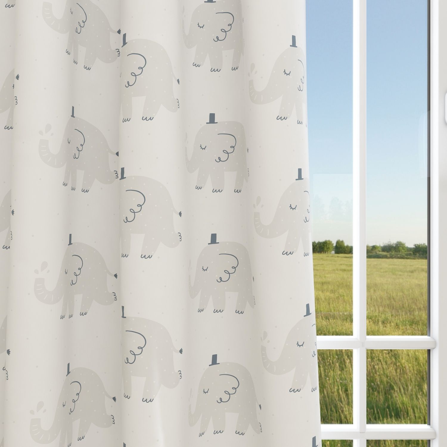 Elephant Kids & Nursery Blackout Curtains - Gentle Elephants