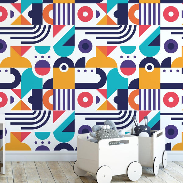 Traditional or Peel and Stick Geometric Wallpaper - Geometric Playtime