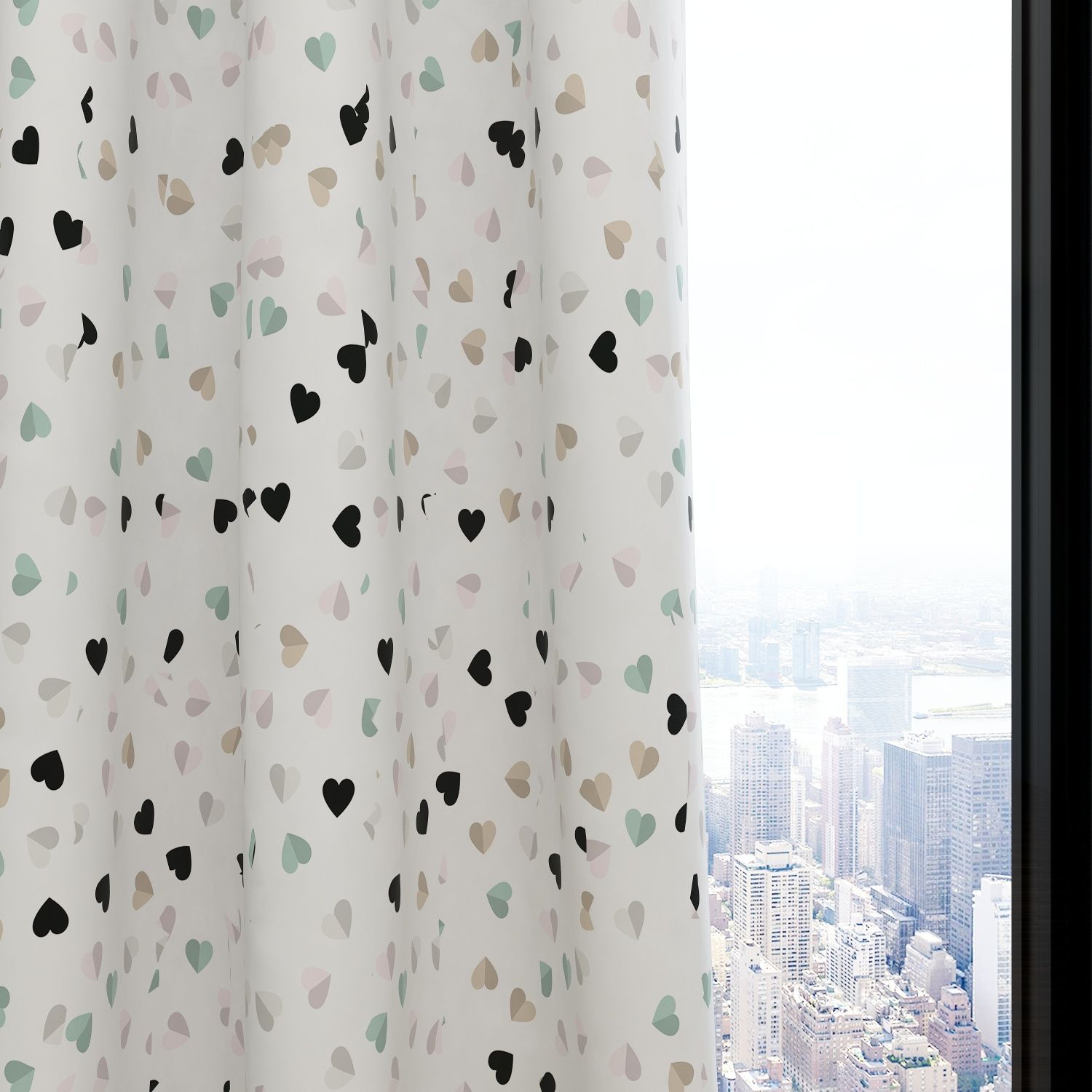 Hearts Kids & Nursery Blackout Curtains - Origami Hearts