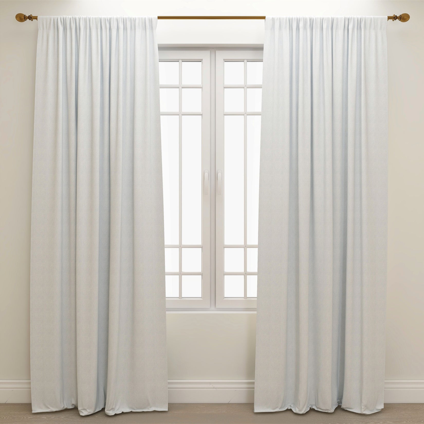 Icke Mineral Blue Slub Kids Curtains