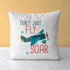 Airplane Throw Pillow For Nurseries & Kid's Rooms - Soar Beyond