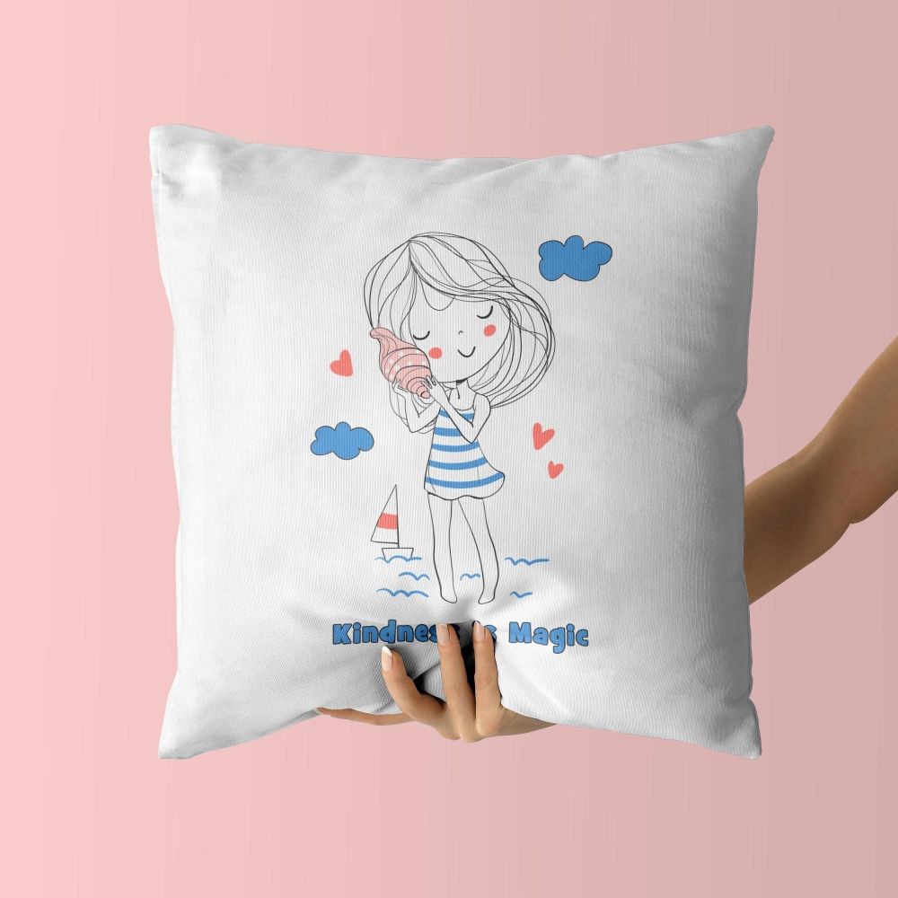 Girl Throw Pillow For Nurseries & Kid's Rooms - Heart of Gold