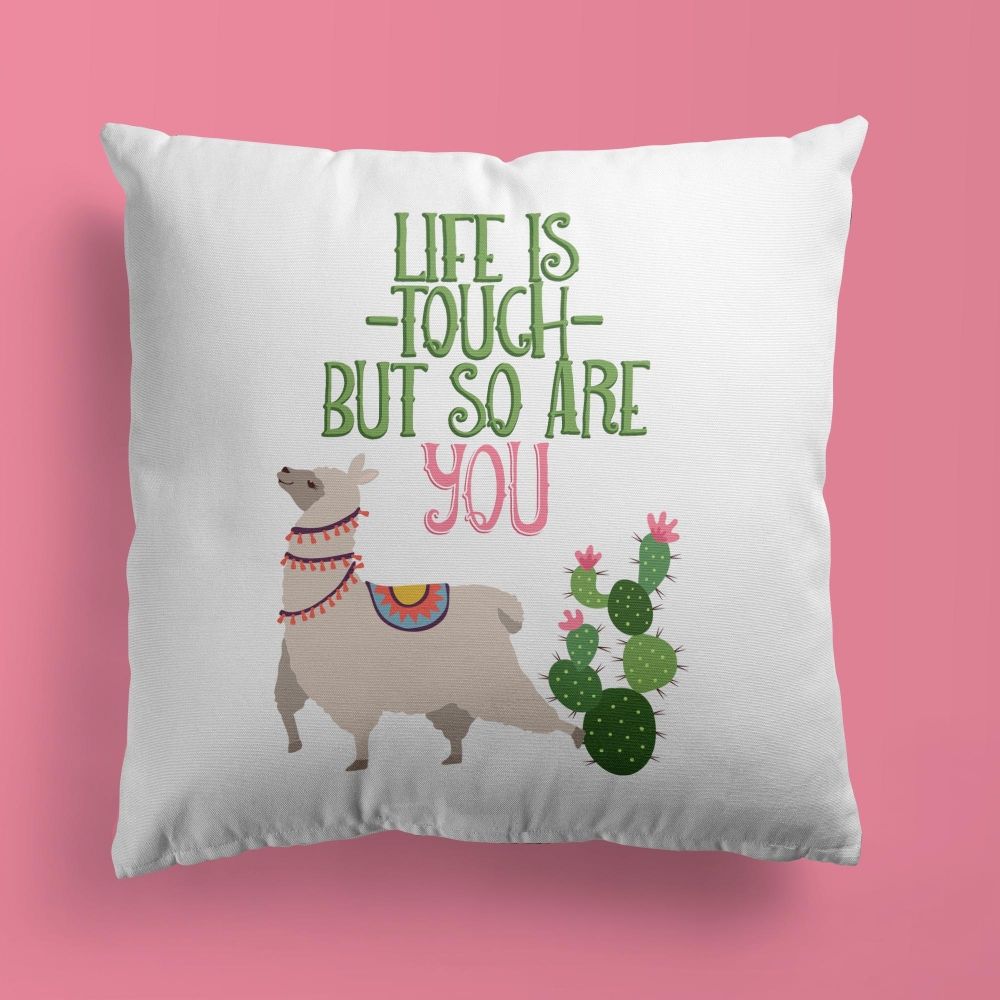 Llama Throw Pillow For Nurseries & Kid's Rooms - One Tough Llama