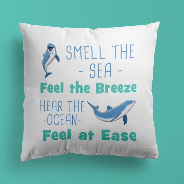 Dolphin Throw Pillow For Nurseries & Kid's Rooms - Sea's a Breeze