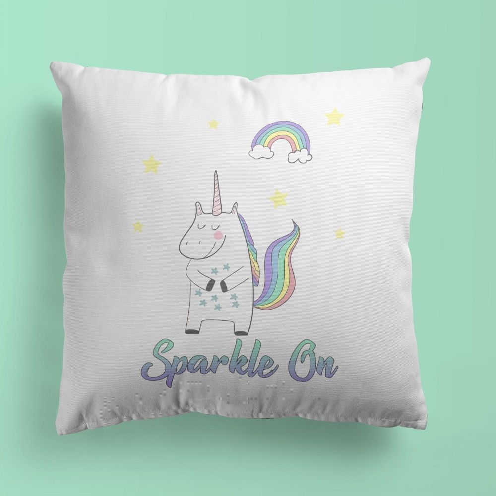 Throw Pillow For Nurseries & Kid's Rooms - Unicorn Sparkles