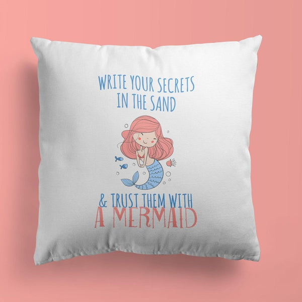 Mermaid Throw Pillow For Nurseries & Kid's Rooms - Secret Keeper