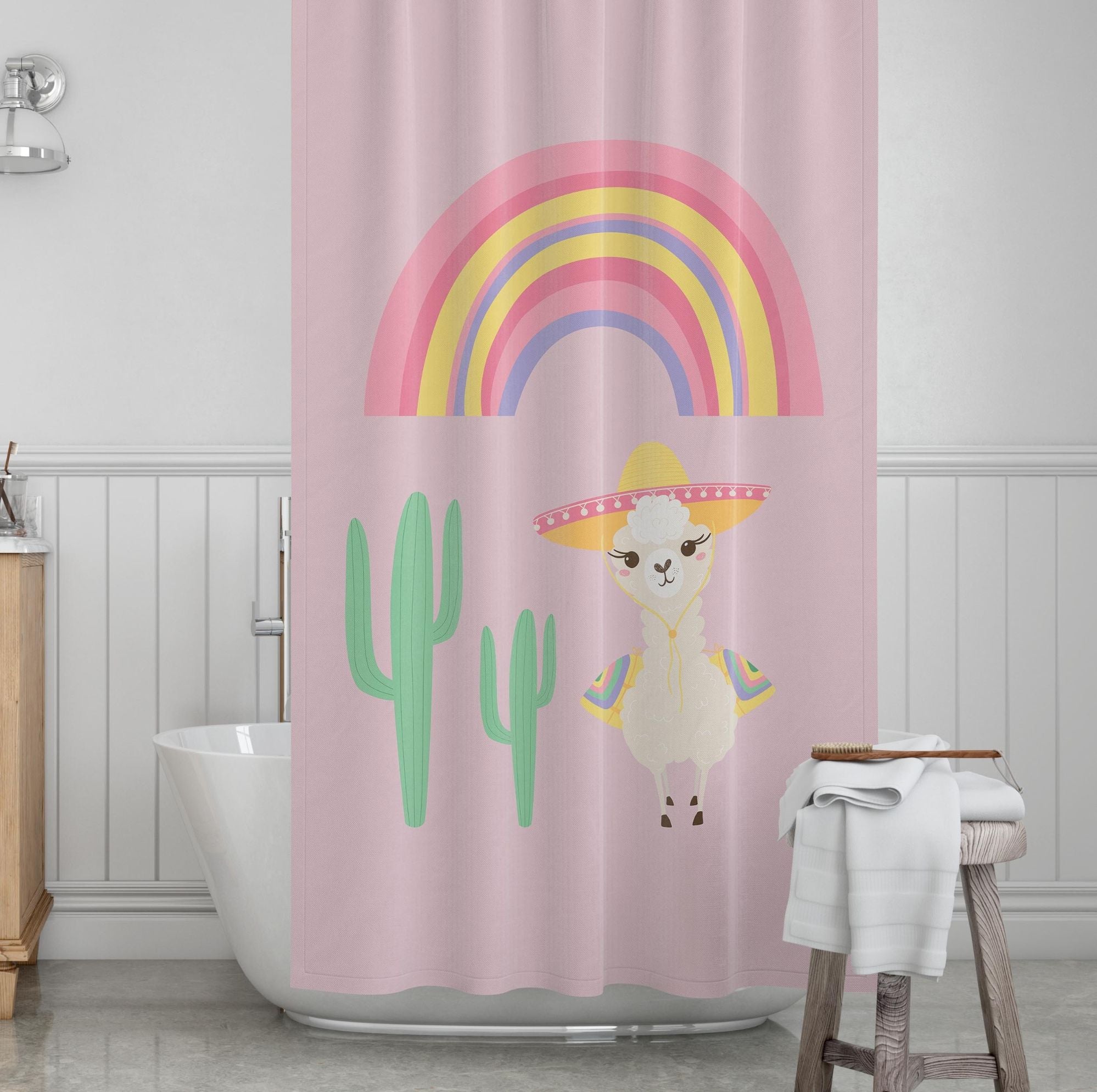 Llama Kids' Shower Curtains - Llama's Picnic