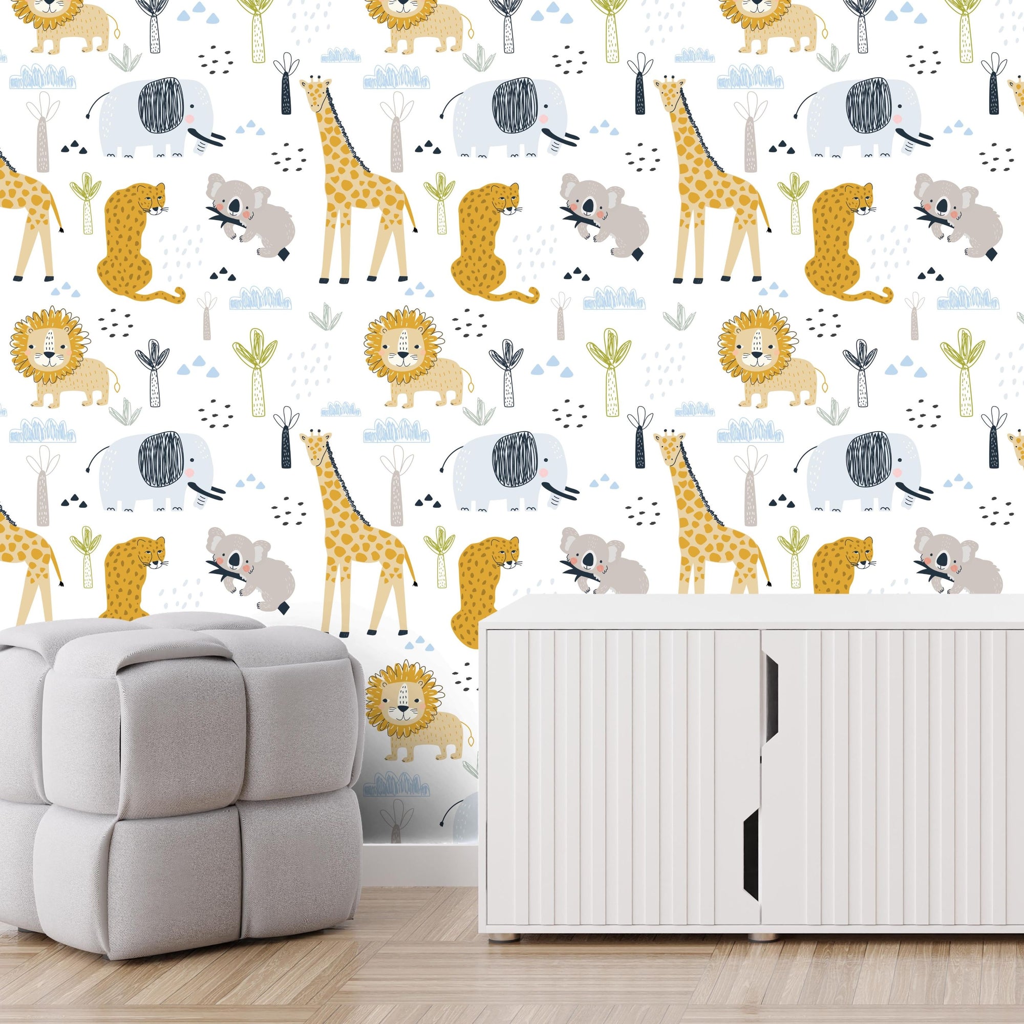 Animal Themed Nursery Wallpaper and Kids Room Wallpaper - Living Wild