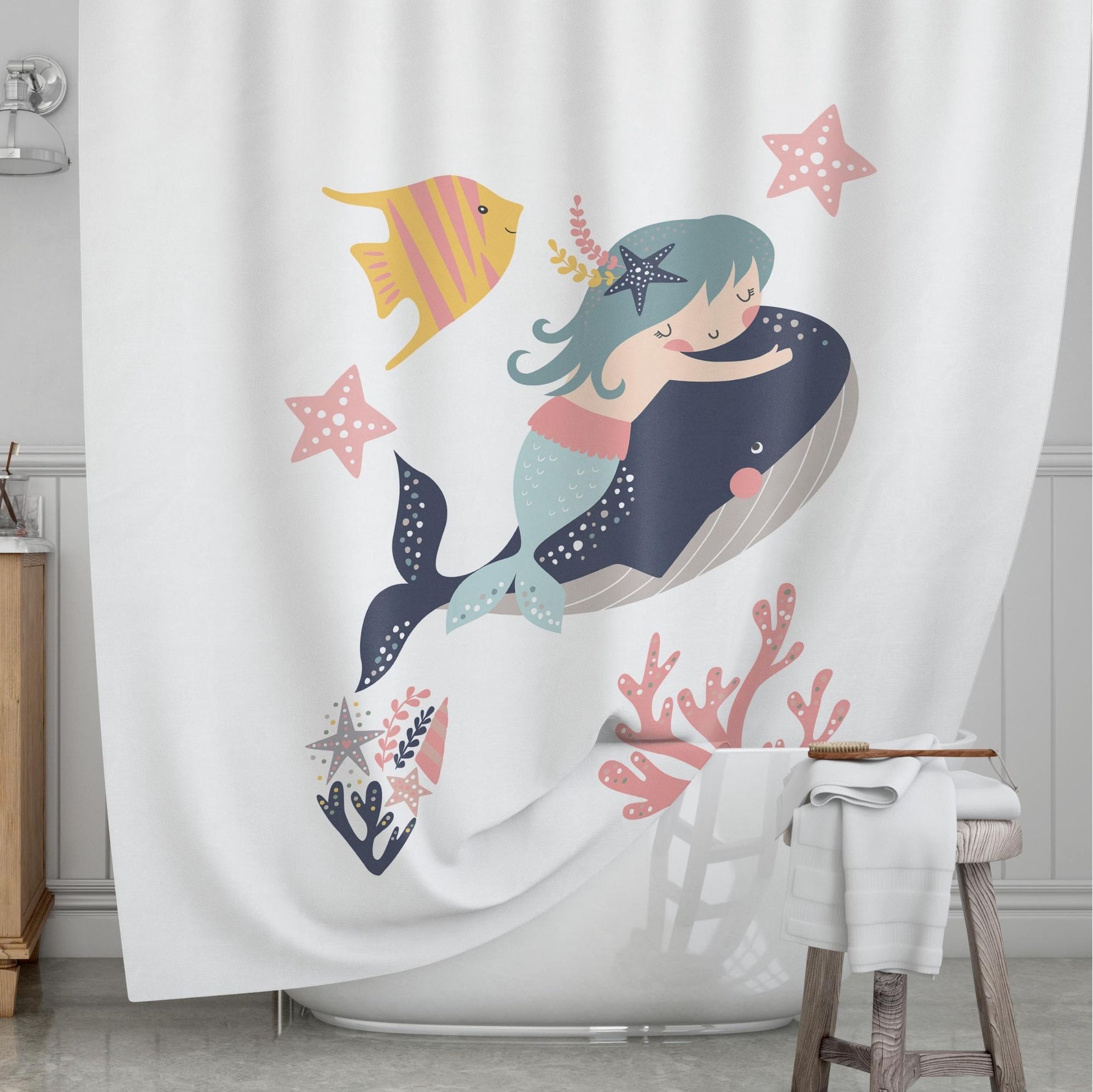 Mermaids Kids' Shower Curtains - Sun-Kissed