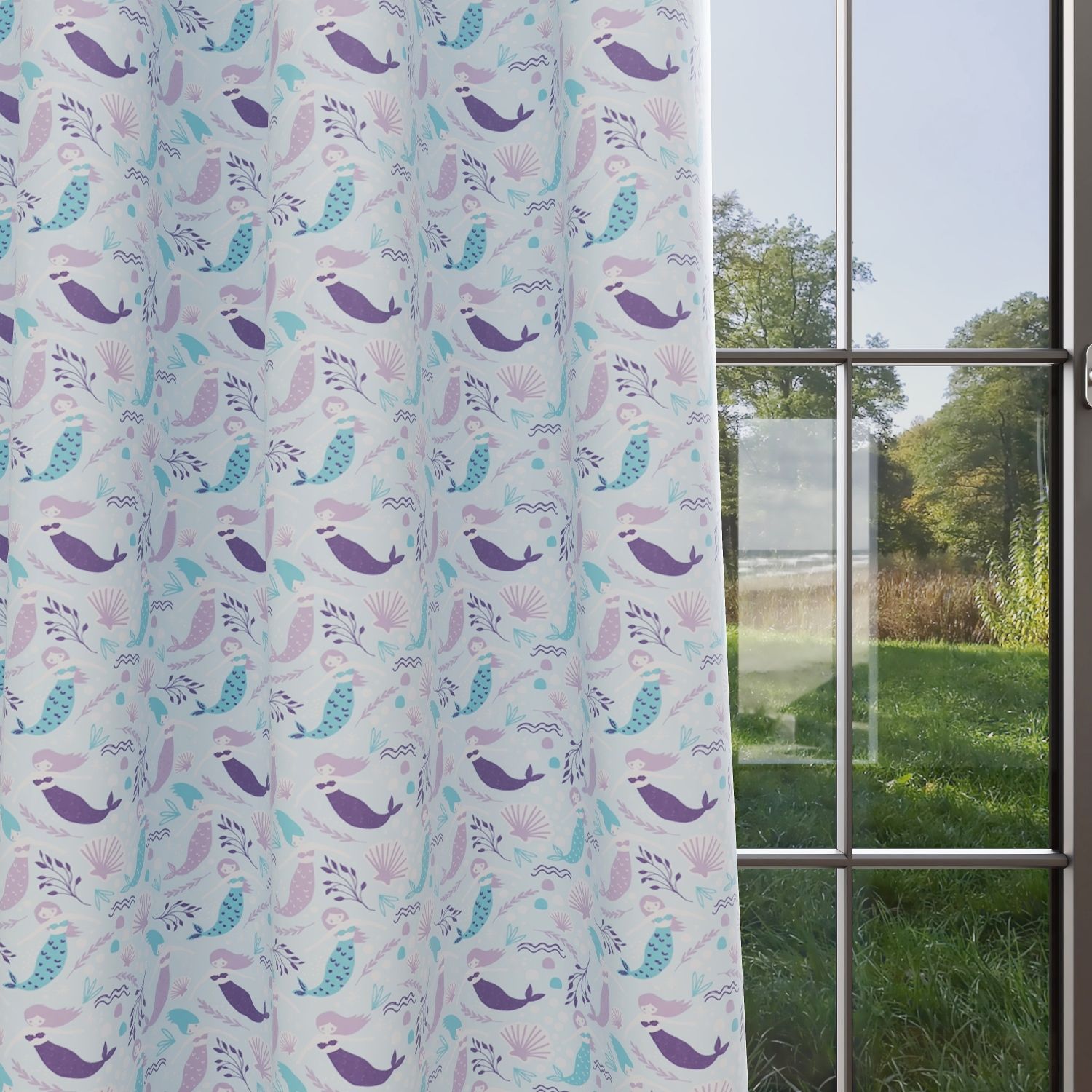 Mermaids Kids & Nursery Blackout Curtains - Mermaids Girly Blue