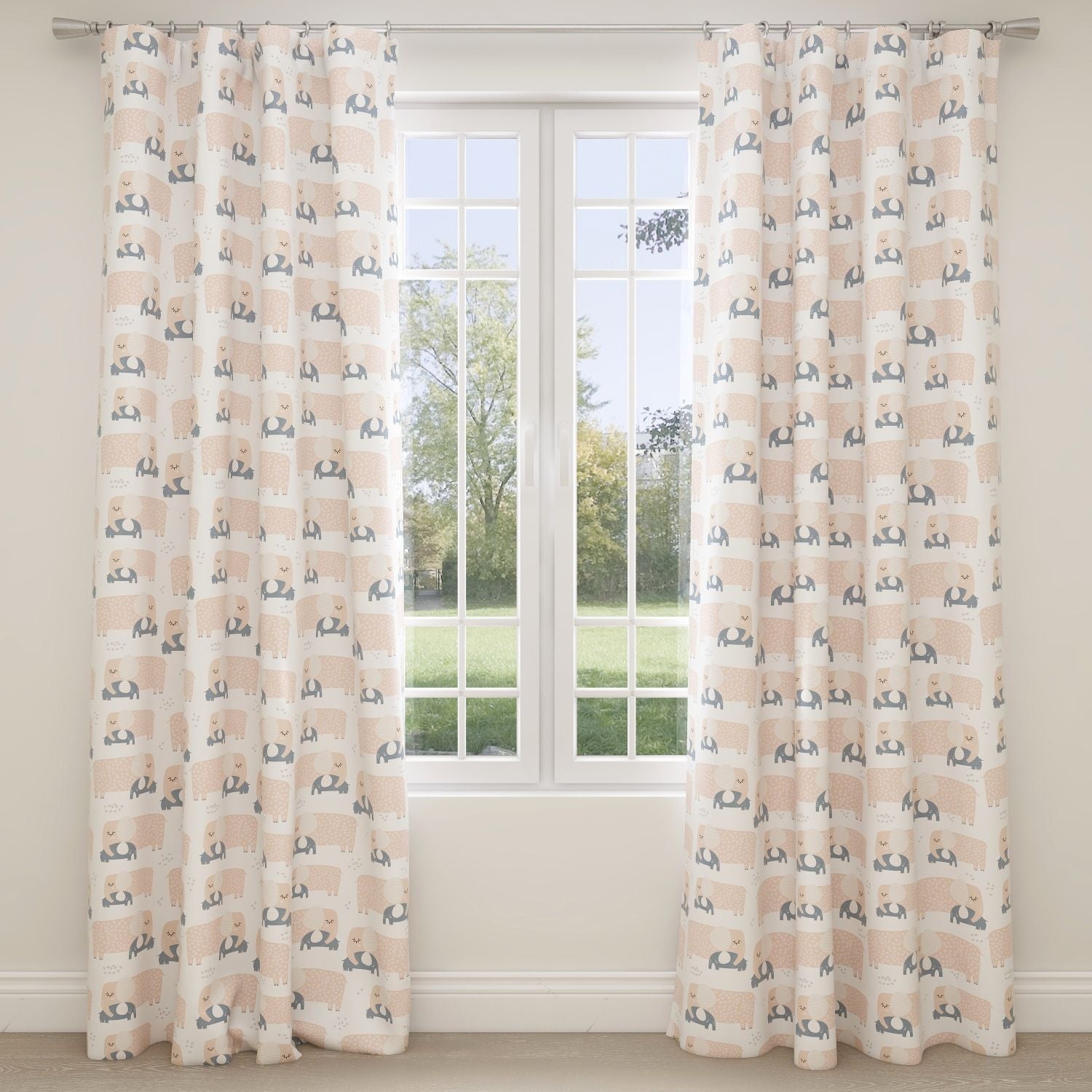 Elephant Kids & Nursery Blackout Curtains - Mom Hugs