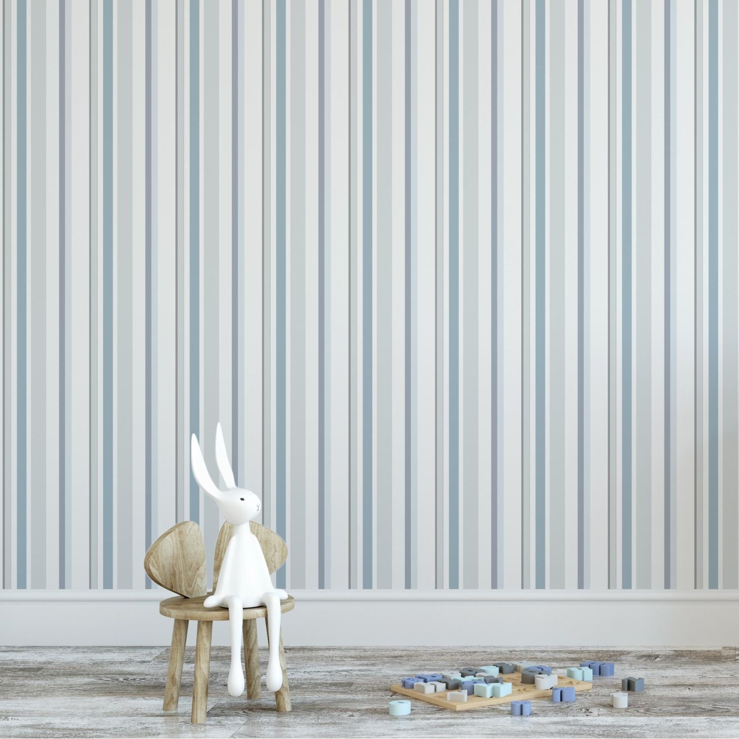 Stripes Themed Nursery Wallpaper and Kids Room Wallpaper - Oceanic Stripes