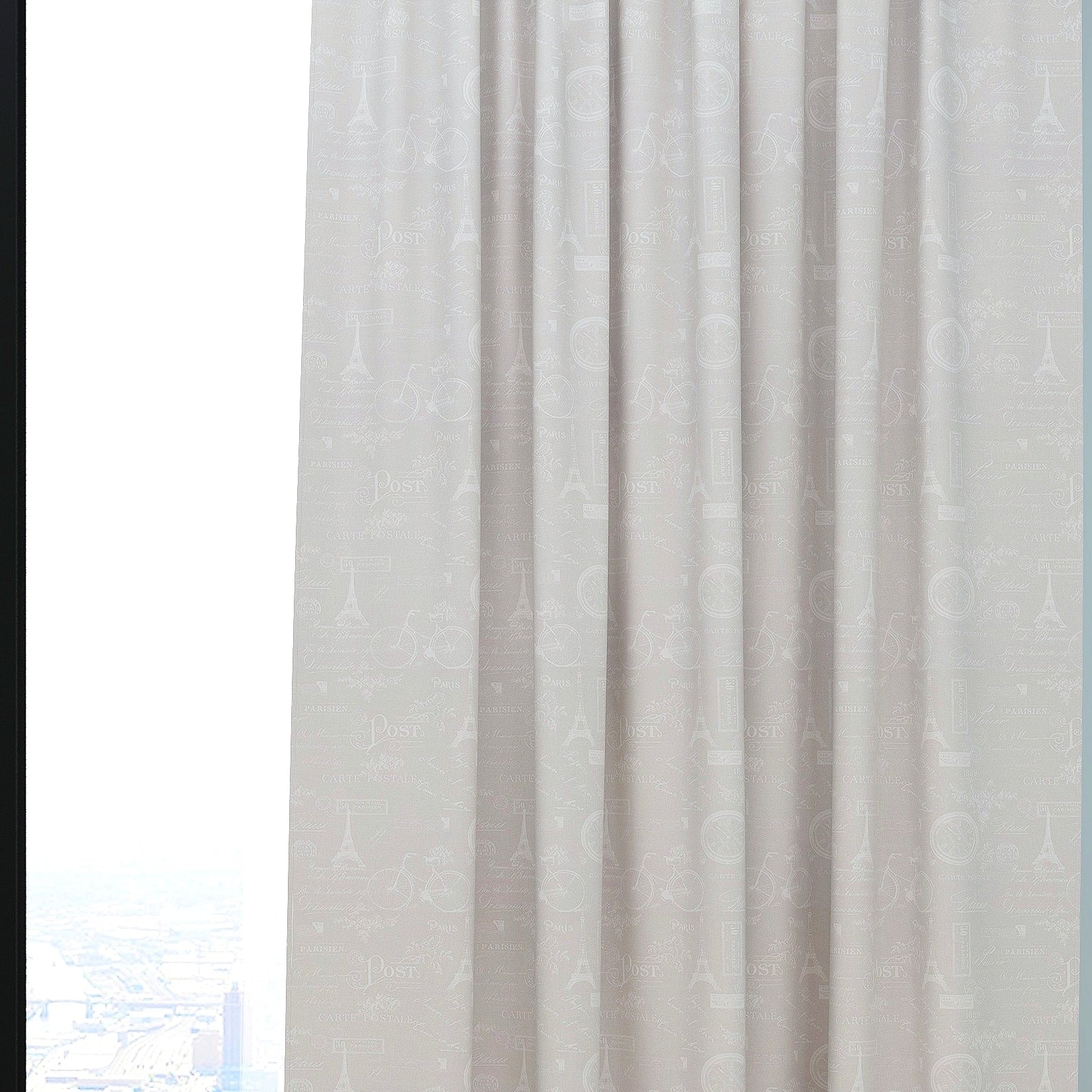 Paris French Grey Kids Curtains