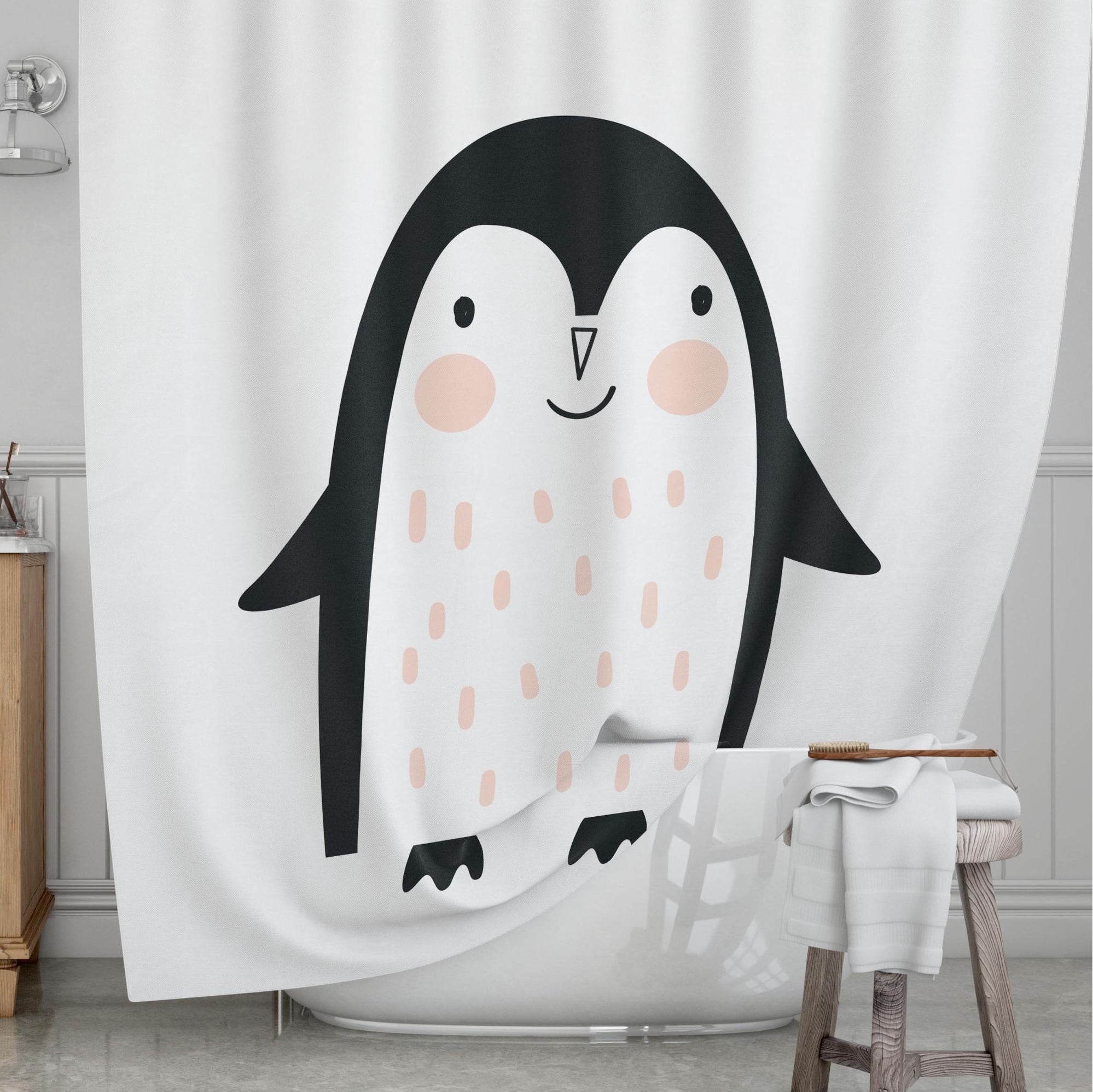 Penguin Kids' Shower Curtains - Waddle I Do